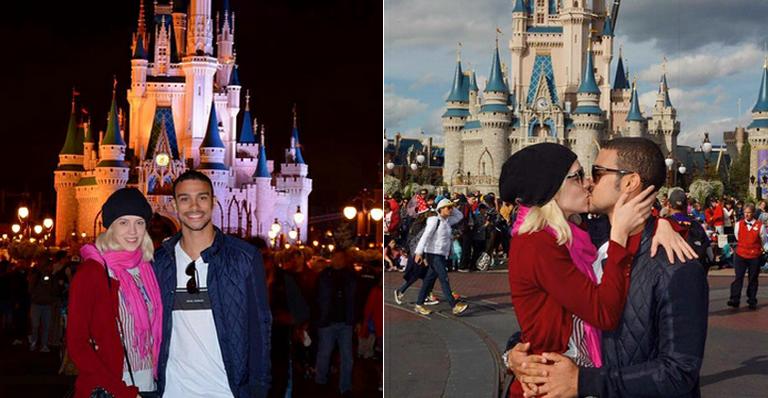 Sophia Abrahão e Sérgio Malheiros curtem passeio romântico na Disney