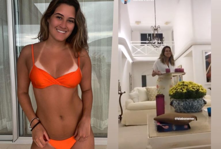 Bia Bonemer filha de William Bonner faz festinha amigos em mansão