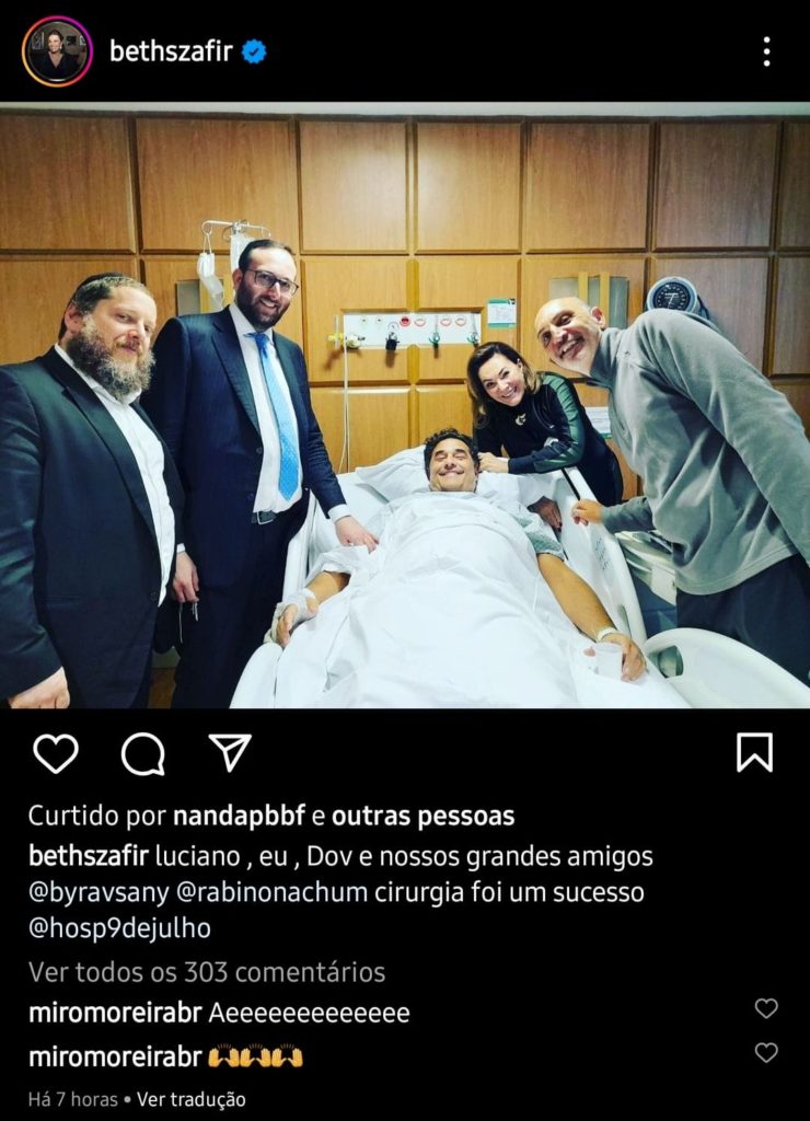 Luciano Szafir faz primeira aparição após cirurgia no quadril