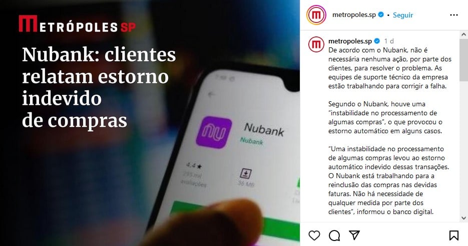 Falha Grave Nubank Devolve Dinheiro Para Os Clientes