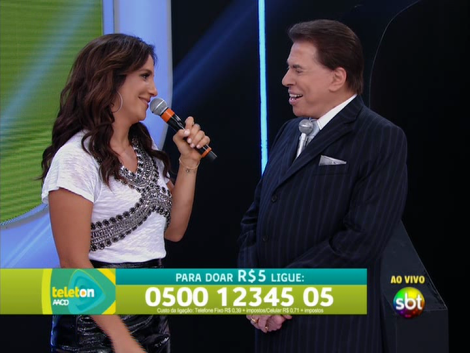 Ivete Sangalo e Silvio Santos (Foto: Divulgação/SBT)