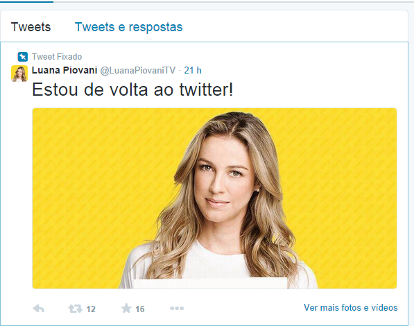 Suposto perfil de Luana Piovani detona Dilma e PT no twitter - TV Foco