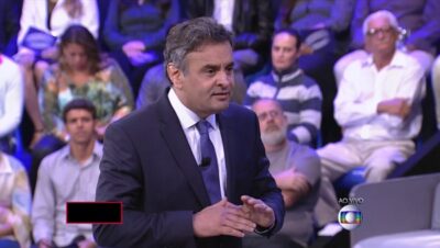 Aécio Neves (PSBD) no debate da Globo (Foto: Reprodução / TV Globo)