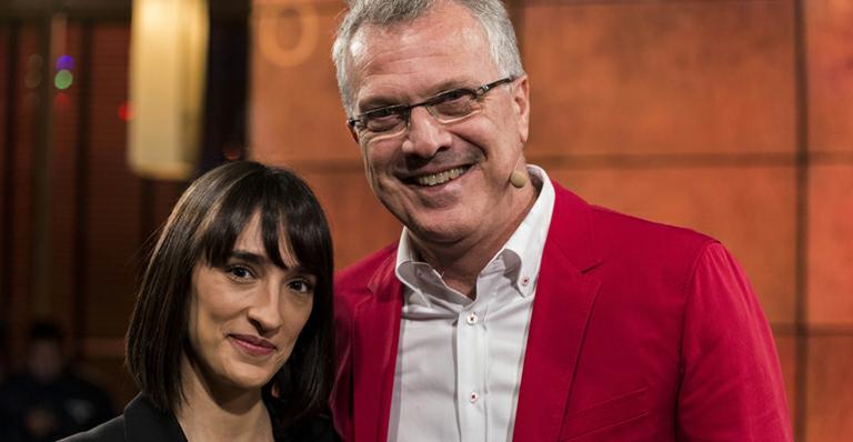 Maria Prata e Pedro Bial (Foto: Divulgação/TV Globo)