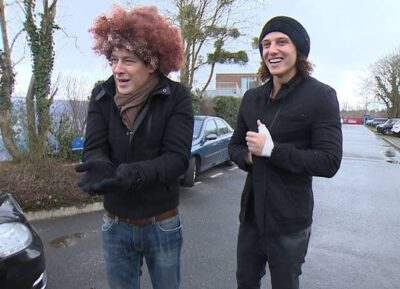 Rodrigo Faro e David Luiz (Foro: Reprodução / TV Record)