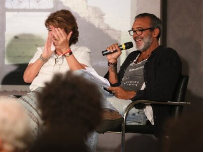 O diretor Rogério Gomes e a autora Elizabeth Jhin (Foto: Isabella Pinheiro/TV Globo)