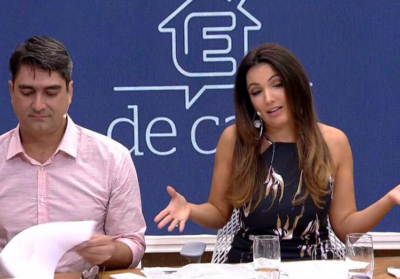 Zeca e Patrícia comentando as notícias no É de Casa (Foto: Divulgação/Globo).