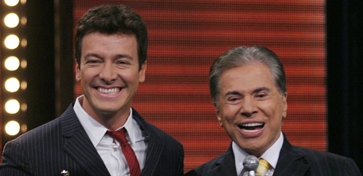 Rodrigo Faro e Silvio Santos no Troféu Imprensa (Foto: Reprodução)