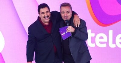 Gugu e Ratinho durante o Teleton (Foto: Divulgação)