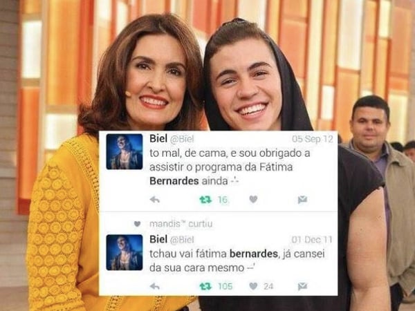 Biel critica Fátima Bernardes em rede social em 2012. (Foto: Reprodução)