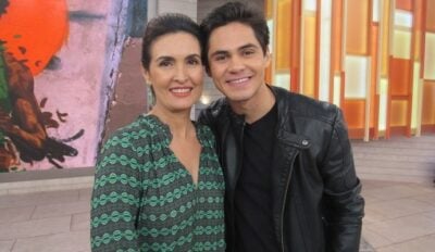 Fátima Bernardes e o ator Lucas Veloso no 