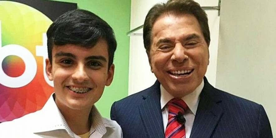 Dudu Camargo e Silvio Santos nos bastidores do SBT (Foto reprodução)