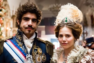 Dom Pedro (Caio Castro) e Leopoldina (Letícia Colin) em Novo Mundo
(Foto: Globo/Tata Barreto)