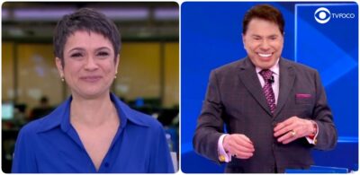 Sandra Annenberg e Silvio Santos (Foto: Montagem/TV Foco)