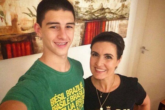 Fátima Bernardes e o filho Vinícius (Foto: Reprodução)