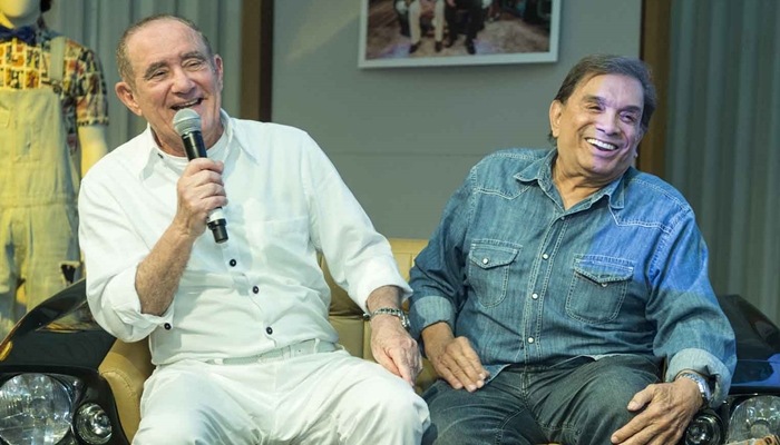 Renato Aragão e Dedé Santana no lançamento do novo 'Os Trapalhões' (Foto: Globo/João Cotta)