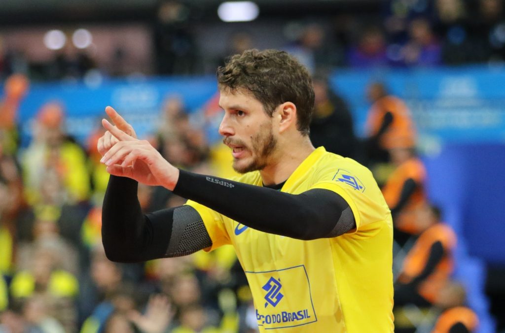 Bruninho na final do vôlei entre Brasil e França (Foto: Valterci Santos/MPIX/CBV)