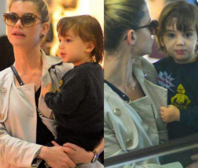 Alinne Moraes e o filho (William Oda/AgNews)