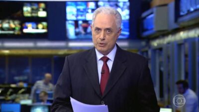 O apresentador William Waack no comando do Jornal da Globo
(Foto: Reprodução/Globo)