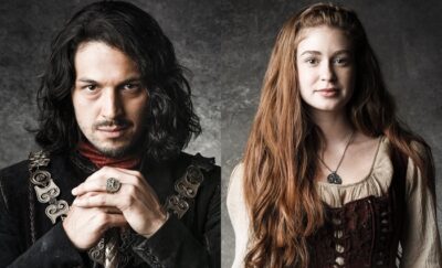 Afonso (Rômulo Estrela) e Amália (Marina Ruy Barbosa) em 