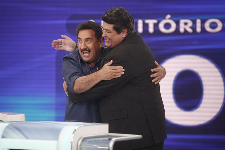 Silvio Santos recebeu Ratinho e Datena em seu programa no SBT (Roberto Nemanis/SBT)