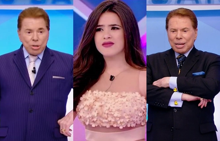 Silvio Santos e Maisa Silva em seu programa no SBT (Foto: Reprodução/SBT/Montagem)