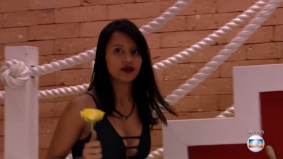 Gleice Damasceno em seu retorno triunfante ao BBB18
(Foto: Reprodução/Globo)