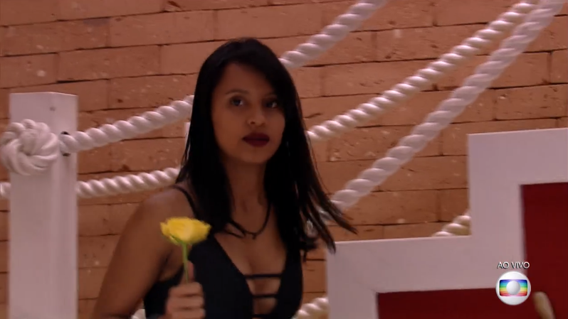 Gleice Damasceno em seu retorno triunfante ao BBB18 (Foto: Reprodução/Globo)