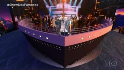 Arte do Titanic na apresentação de Alessandra Maestrini no Show dos Famosos (Foto: Reprodução/Globo)