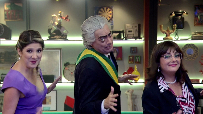 Dani Calabresa, Fernando Caruso e Patrícia Pinho em cena do Zorra (Foto: Reprodução/Globo)