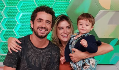 O apresentador da Globo, Felipe Andreoli com a esposa, Rafa Brites, e o filho, Rocco
(Foto: Reprodução/Instagram)