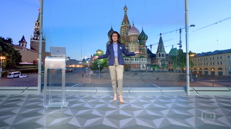 Renata Vasconcellos no estúdio da Globo na Copa da Rússia (Foto: Reprodução/Globo)