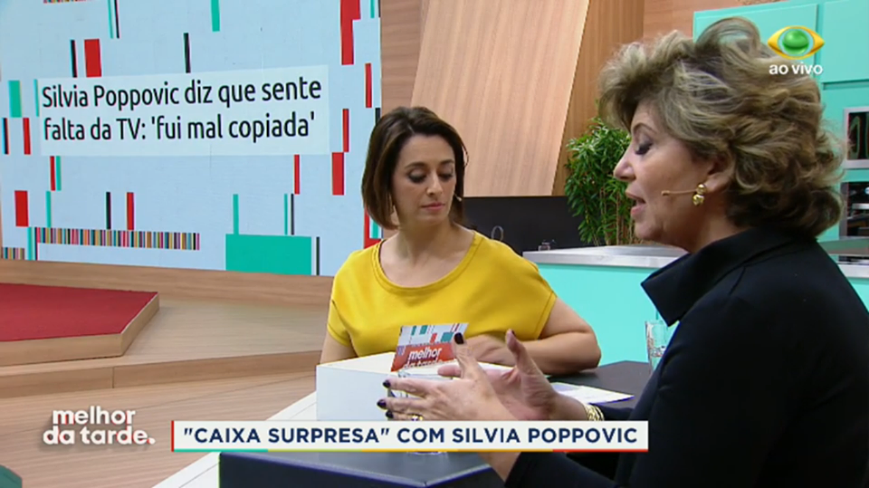 Silvia Poppovic no Melhor da Tarde com Catia Fonseca (Foto: Reprodução)