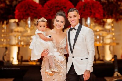 Coutinho, Aine e a filha do casal (Foto: Reprodução)