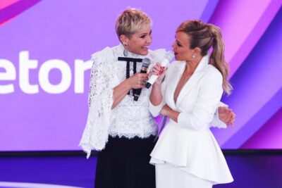 Eliana do SBT e Xuxa da Record que gravaram juntas uma entrevista (Foto: Reprodução)