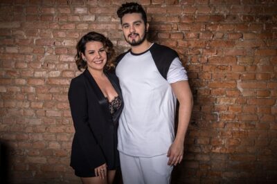 Fernanda Souza e Luan Santana no lançamento do SóTocaTop
(Foto: Globo/Fábio Rocha)