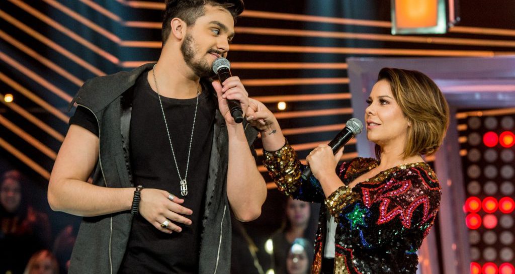 Luan Santana e Fernanda Souza no comando do SóTocaTop (Foto: Divulgação/Globo)