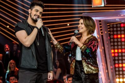 Luan Santana e Fernanda Souza no comando do SóTocaTop (Foto: Globo/Fábio Rocha)