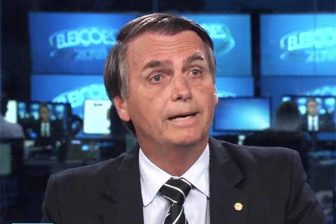 O presidente Jair Bolsonaro em entrevista ao Jornal Nacional na Globo  (Foto: Reprodução/Globo)