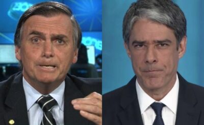 Bolsonaro e William Bonner (Foto: Reprodução)