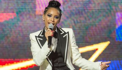 A apresentadora Taís Araujo na estreia da 2ª temporada do PopStar
(Foto: Globo/Estevam Avellar)