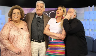 Mamma Bruschetta, Décio Piccinini, Lívia Andrade e Leão Lobo no Fofocalizando
(Foto: Reprodução/Instagram)