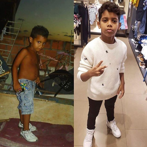 Dono do hit 'Jogo do Amor', Bruninho publicou um antes e depois no Instagram. (Foto: Reprodução)