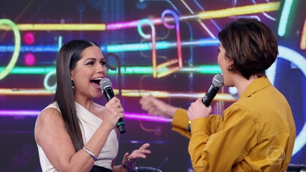 Thais Fersoza esteve no Domingão do Faustão (Foto: Reprodução/Globo)