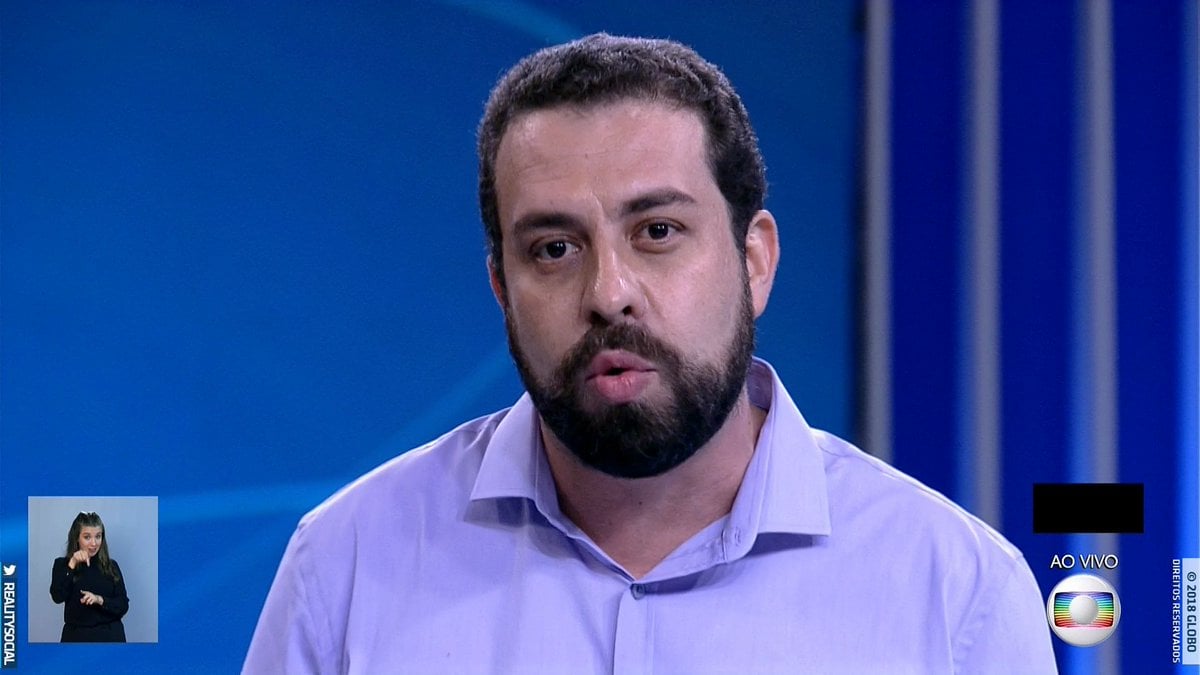 Guilherme Boulos no debate da Globo (Foto: Reprodução)