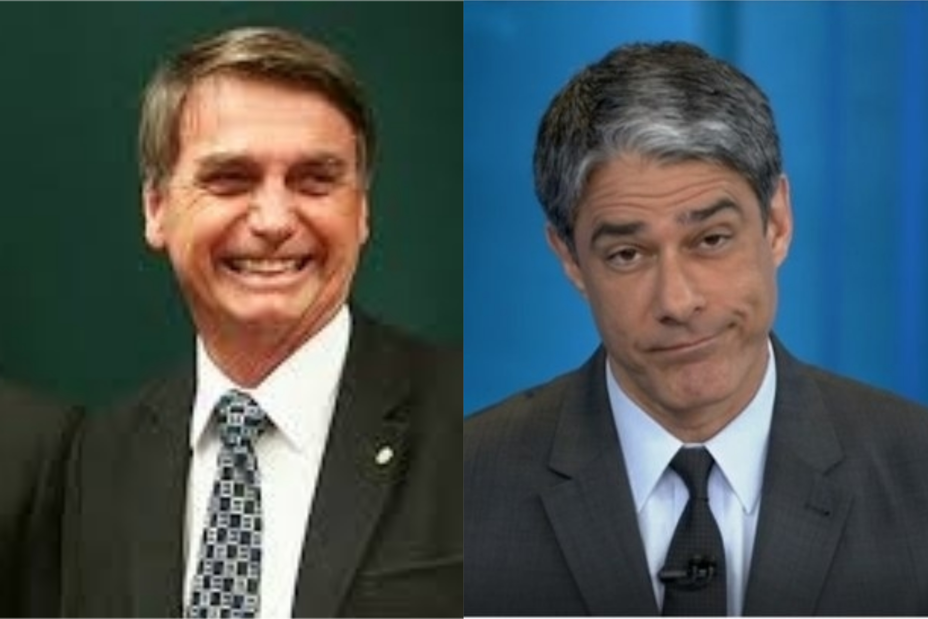 Jair Bolsonaro e William Bonner (Foto: Reprodução)