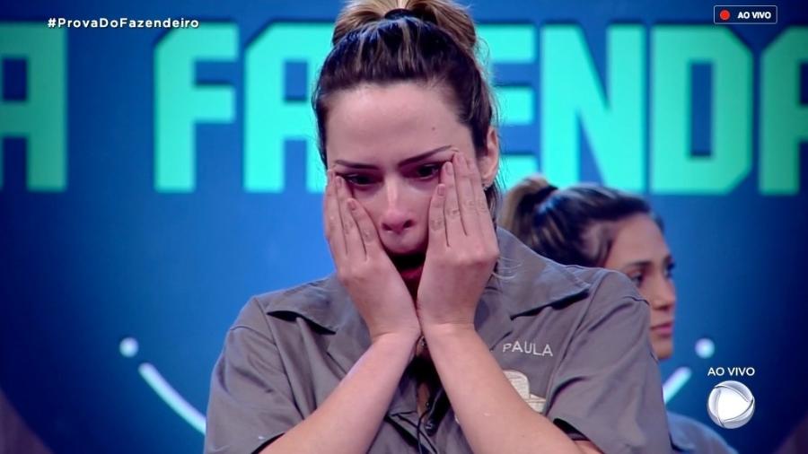 Ana Paula teme ser eliminada de A Fazenda e se emocionou (Foto: Reprodução/RecordTV)