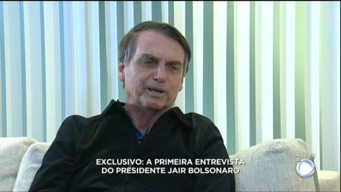 Entrevista do presidente eleito à Record (Foto: Reprodução/Record)