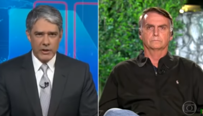 William Bonner e Jair Bolsonaro na Globo (Foto: Reprodução)