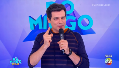 Celso Portiolli no Domingo Legal; apresentador revelou conversa que teve com Silvio Santos
(Foto: Reprodução/SBT)